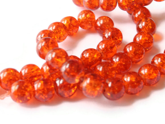 8mm Sunset Orange Round Crackle Glass Beads – Smileyboy Beads