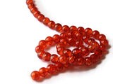 Sunset Orange Crackle Glass Beads 8mm Round Beads Jewelry Making Beading Supplies Loose Beads Cracked Glass Beads Smooth Round Beads