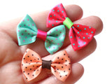10 35mm Mixed Color Polka Dot Bows Loose Bow Embellishments For Jewelry Making or Barrette Making or General Crafting Purposes