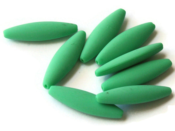 8 28mm Green Vintage Plastic Beads Flat Tube Beads Beads Jewelry Making Beading Supplies Loose Beads to String