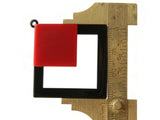 2 51mm Red and Black Double Square Pendants Resin Pendants, Resin Charms Jewelry Making Beading Supplies Focal Beads Drop Beads