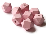 8 20mm Pink Beads Faceted Cube Beads Wood Beads Jewelry Making Beading Supplies Macrame Beads Wooden Bead