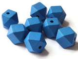 8 20mm Blue Beads Faceted Cube Beads Wood Beads Jewelry Making Beading Supplies Macrame Beads Wooden Bead