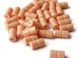 35 13mm Orange Vintage Plastic Beads Tube Beads with Center Line Jewelry Making Beading Supplies Loose Beads to String