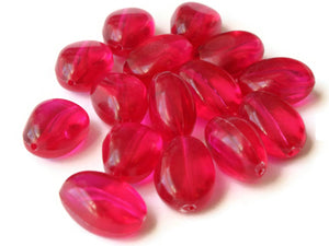 15 20mm Clear Pink Vintage Plastic Beads Flattened Oval Beads Jewelry Making Beading Supplies Loose Beads to String