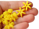30 18mm Vintage Star Flake Beads Yellow Plastic Beads Jewelry Making Beading Supplies West German Beads
