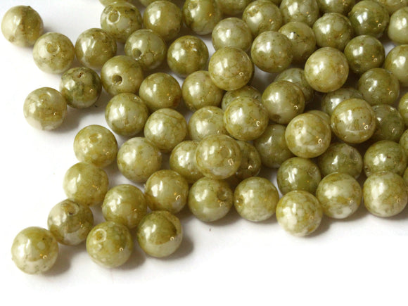 100 8mm Round Beads Green Beads  Vintage Plastic Beads New Old Stock Beads Ball Beads Vintage Beads Jewelry Making Beading Supplies