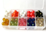 10 Colors 10mm Round Glass Beads Mixed Color Beads Kit - Bead Box Jewelry Making Beading Supplies