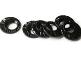 6 27mm Black Gogo Ring Beads Vintage Plastic Drop Beads Jewelry Making Beading Supplies Loose Beads Large Hole Donut Beads Spacer Beads