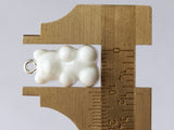 5 20mm White Gummy Bear Charms Resin Pendants with Platinum Colored Loops Jewelry Making Beading Supplies Loose Candy Charms