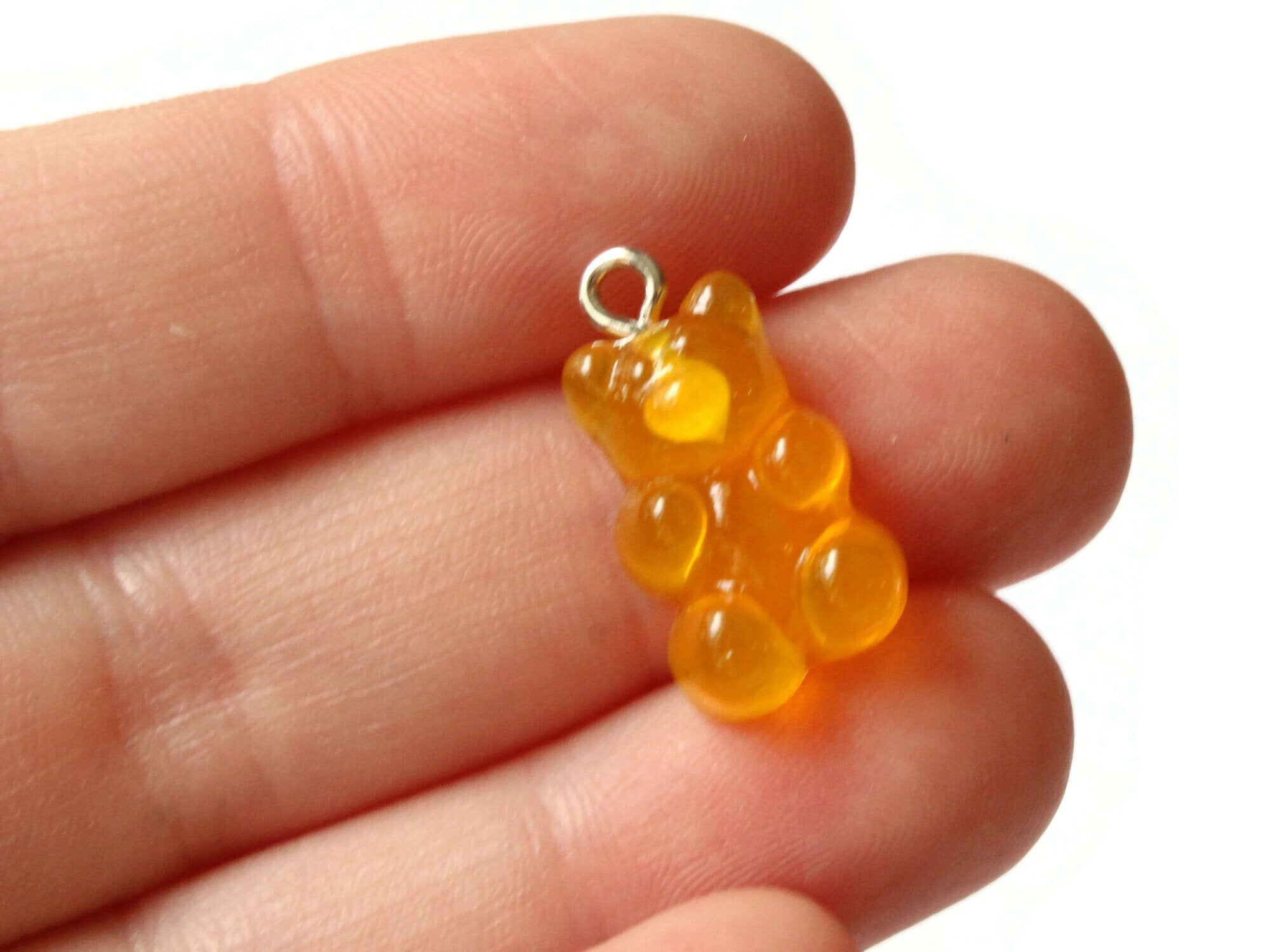 Loose Gummy Bear Charms - Epoxy Resin | Gummy Bear Bling Orange