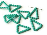 31mm Sky Blue Vintage Plastic Beads Open Bumpy Triangle Beads Jewelry Making Beading Supplies Loose Beads to String