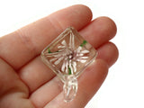 22mm Purple Flower Lampwork Glass Pendant Square Cube Pendant Jewelry Making Beading Supplies SmileyBoy