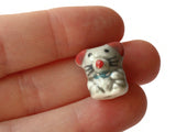 Porcelain Mouse Beads Gray and Pink Beads Porcelain Glass Beads Animal Beads Jungle Animal Beads Jewelry Making Beading Supplies Loose Bead