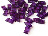 40 17mm Two Hole Purple Pillow Acrylic Beads Double Drilled Plastic Rectangle Beads Jewelry Making Beading Supplies Loose Beads Smileyboy