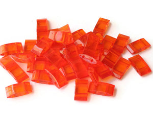 40 17mm Two Hole Orange Pillow Acrylic Beads Double Drilled Plastic Rectangle Beads Jewelry Making Beading Supplies Loose Beads Smileyboy