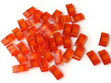 40 17mm Two Hole Orange Pillow Acrylic Beads Double Drilled Plastic Rectangle Beads Jewelry Making Beading Supplies Loose Beads Smileyboy