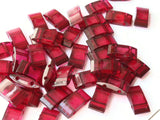 40 17mm Two Hole Dark Red Pillow Acrylic Beads Double Drilled Plastic Rectangle Beads Jewelry Making Beading Supplies Loose Beads Smileyboy