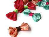 10 35mm Mixed Color Polka Dot Bows Loose Bow Embellishments For Jewelry Making or Barrette Making or General Crafting Purposes