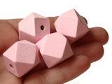 8 20mm Pink Beads Faceted Cube Beads Wood Beads Jewelry Making Beading Supplies Macrame Beads Wooden Bead
