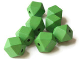 8 20mm Green Beads Faceted Cube Beads Wood Beads Jewelry Making Beading Supplies Macrame Beads Wooden Bead