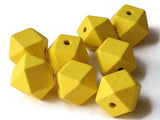 8 20mm Yellow Beads Faceted Cube Beads Wood Beads Jewelry Making Beading Supplies Macrame Beads Wooden Bead
