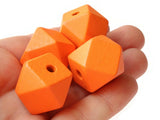 8 20mm Orange Beads Faceted Cube Beads Wood Beads Jewelry Making Beading Supplies Macrame Beads Wooden Bead