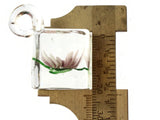 22mm Purple Flower Lampwork Glass Pendant Square Cube Pendant Jewelry Making Beading Supplies SmileyBoy