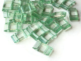 40 17mm Two Hole Pale Green Pillow Acrylic Beads Double Drilled Plastic Rectangle Beads Jewelry Making Beading Supplies Loose Bead Smileyboy
