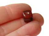 6 10mm Red and Gold Lampwork Glass Beads Cube Beads Jewelry Making Beading Supplies Loose Beads