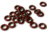 20 15mm Brown Ring Beads Vintage Plastic Links Jewelry Making Beading Supplies Loose Beads Large Hole Donut Beads Spacer Beads