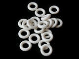 20 15mm White Ring Beads Vintage Plastic Links Jewelry Making Beading Supplies Loose Beads Large Hole Donut Beads Spacer Beads