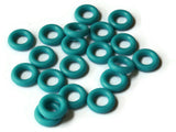 20 15mm Sky Blue Ring Beads Vintage Plastic Links Jewelry Making Beading Supplies Loose Beads Large Hole Donut Beads Spacer Beads