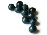 10 14mm Blue Plastic Glitter Beads Vintage Plastic Round Beads Loose Beads Jewelry Making Beading Supplies Lightweight Beads Ball Beads