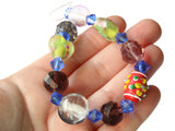 19 Mixed Color Lampwork and Faceted Glass Beads 8mm to 17mm Mixed Beads Jewelry Making Beading Supplies Smooth and Faceted Beads