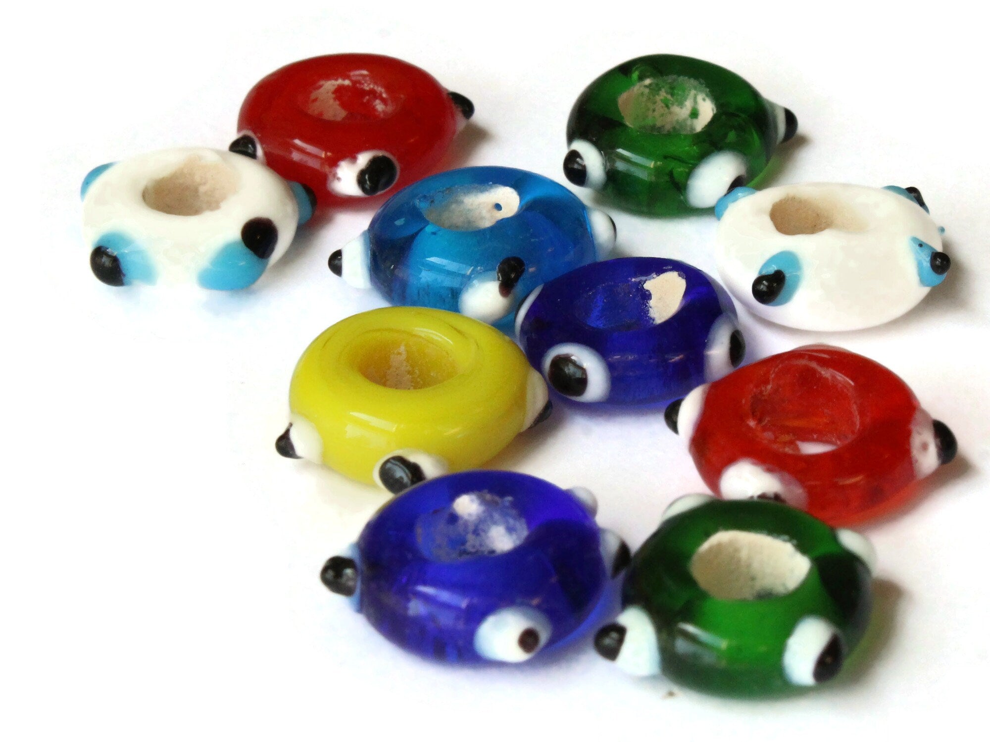 5mm Hole Round Glass Beads 10 Pack Large Hole Bead for Macrame