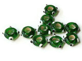 10 Green Evil Eye Beads Lampwork Glass Beads Large Hole Beads Donut Beads European Saucer Beads Jewelry Making Macrame Beading Supplies