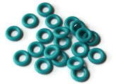 20 15mm Sky Blue Ring Beads Vintage Plastic Links Jewelry Making Beading Supplies Loose Beads Large Hole Donut Beads Spacer Beads
