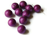 10 14mm Purple Plastic Glitter Beads Vintage Plastic Round Beads Loose Beads Jewelry Making Beading Supplies Lightweight Beads Ball Beads