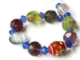 19 Mixed Color Lampwork and Faceted Glass Beads 8mm to 17mm Mixed Beads Jewelry Making Beading Supplies Smooth and Faceted Beads