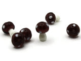 6 19mm Purple and White Mushroom Beads Mixed Color Polka Dot Lampwork Glass Beads Plant Beads Jewelry Making Beading Supplies
