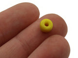80 4x6mm Yellow Rondelle Beads Glass Beads Tube Beads Jewelry Making Beading Supplies
