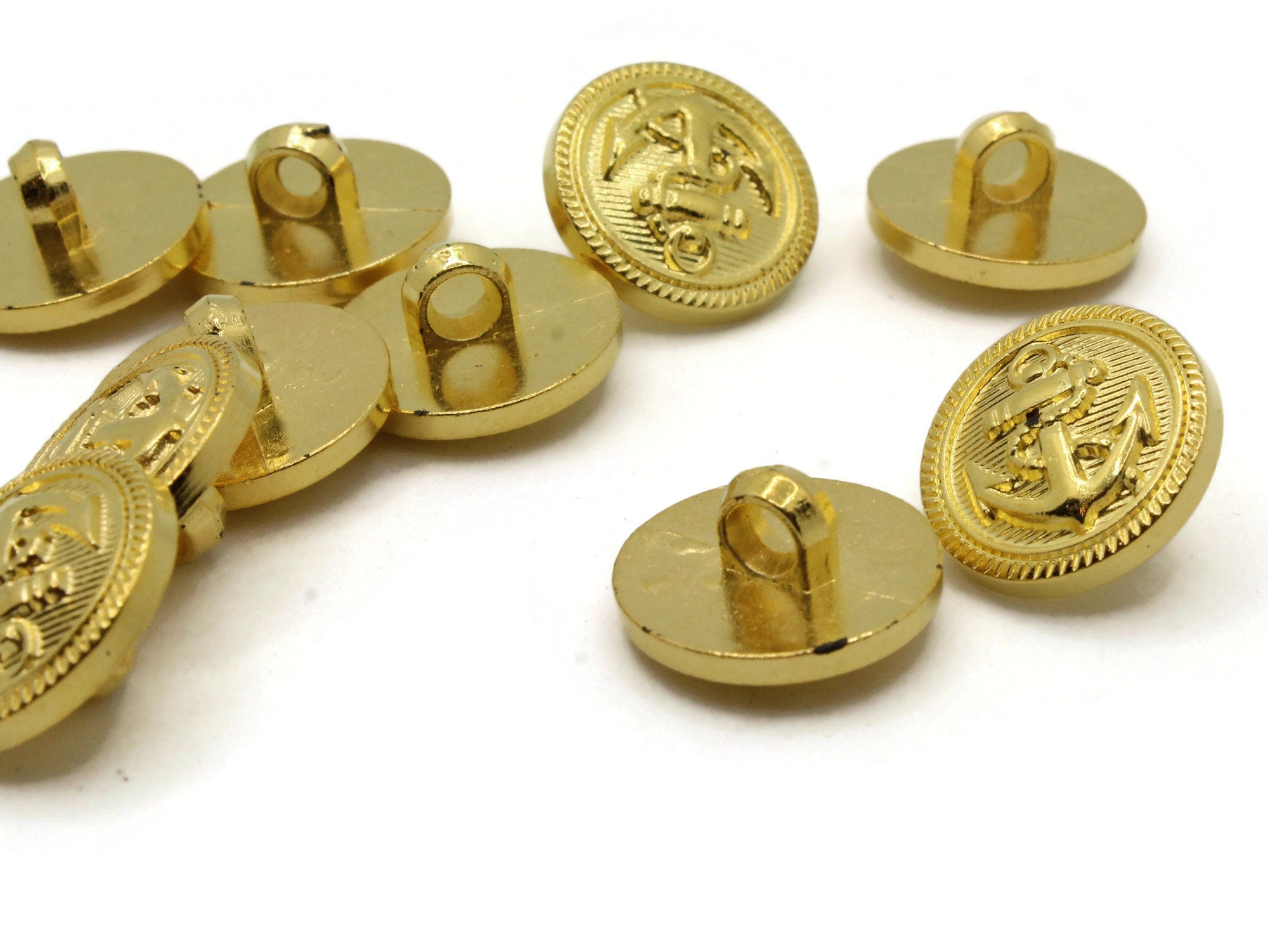 Small Gold Anchor Buttons – At the Sign of the Golden Scissors