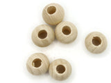 6 24mm x 20mm Unfinished Light Brown Beads Round Wood Beads Wooden Beads Large Hole Beads Loose Beads Macrame Beads