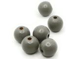 6 23mm Round Gray Wood Beads Vintage New Old Stock Wooden Beads Ball Beads Jewelry Making Beading Supplies