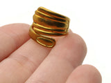 Vintage Unplated Brass Spoon Ring Adjustable Ring Vintage Jewelry