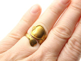 Vintage Unplated Brass Spoon Ring Heart Ring Adjustable Ring Vintage Jewelry