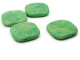 4 31mm Green Vintage Plastic Beads Flat Square Beads Tic Tac Toe Beads Hashtag Beads Jewelry Making Beading Supplies Loose Beads to String