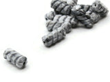 12 16mm Gray Vintage Plastic Beads Screw Tube Beads Jewelry Making Beading Supplies Loose Beads to String