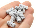 12 16mm Gray Vintage Plastic Beads Screw Tube Beads Jewelry Making Beading Supplies Loose Beads to String